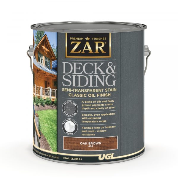 Gallon- Zar Deck & Siding, Semi-transparent Oil, Oak Brown