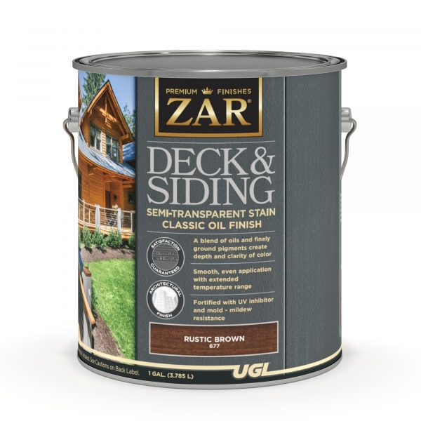 Gallon- Zar Deck & Siding, Semi-transparent Oil, Rustic Brown