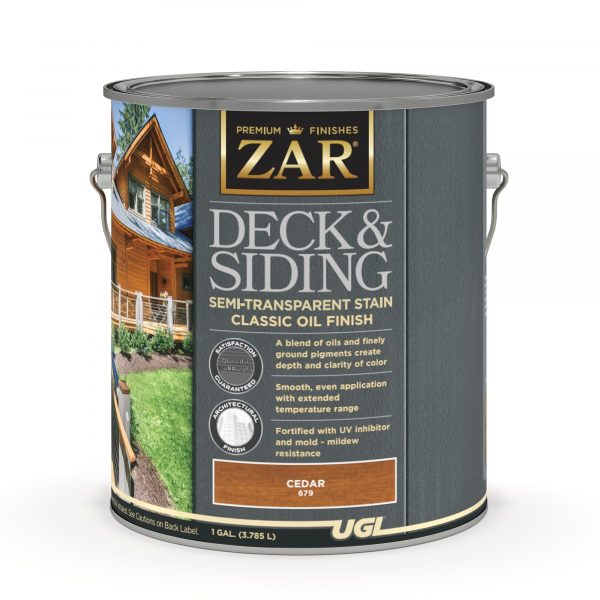 Gallon- Zar Deck & Siding, Semi-transparent Oil, Cedar