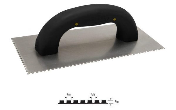 Soft Grip U-Notch Trowel , 3/32” x 3/32” x 1/8”