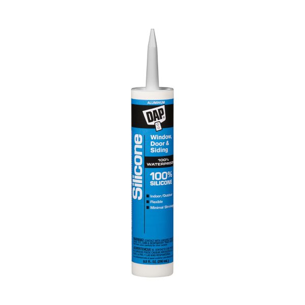 Dap 100% Silicone All Purpose, Aluminum - 9.8oz