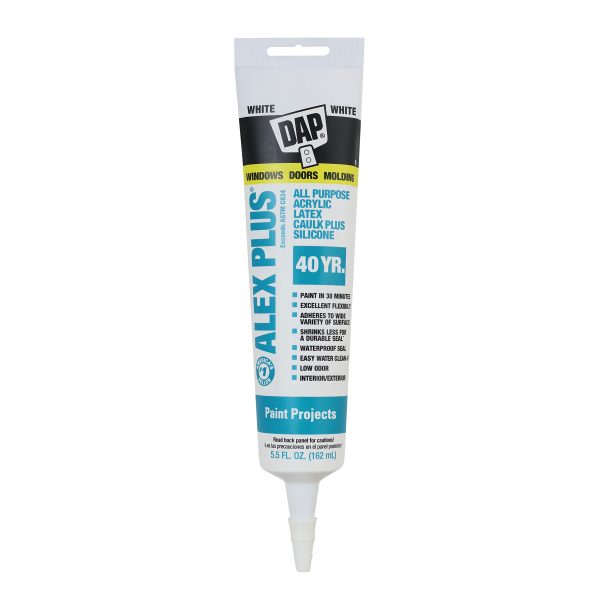 Alex Plus Acrylic Latex Caulk Plus Silicone, White - 5.5oz