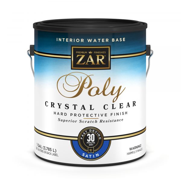 Gallon - Zar Interior Water-Based Poly, Crystal Clear Satin