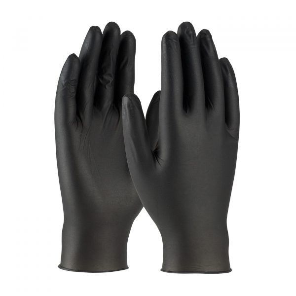Large - Black Nitrile 5 mil Disposable Gloves 100/Box
