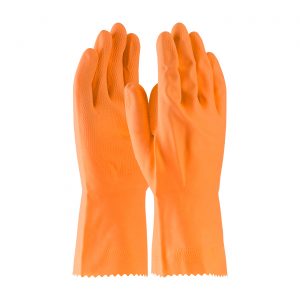 Orange Latex, Lined Gloves