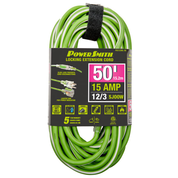 50' 12/3 AWG Rubber Jacket Extension Cord