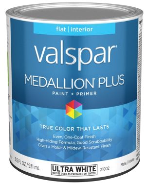 Quart Medallion Plus, Interior Latex Flat, Ultra White