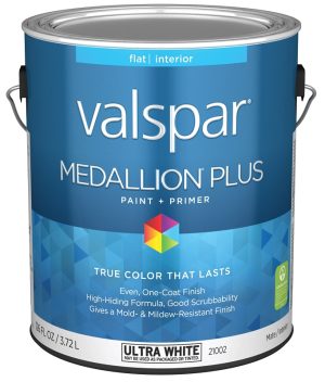 Gallon Medallion Plus, Interior Latex Flat, Ultra White