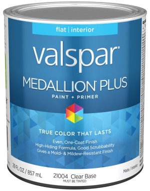 Quart Medallion Plus, Interior Latex Flat, Clear Base