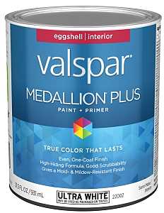 Quart Medallion Plus, Interior Latex Eggshell, Ultra White