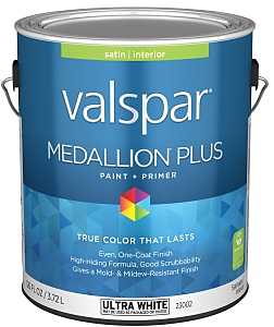 Gallon Medallion Plus, Interior Latex Satin, Ultra White