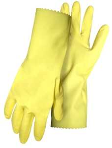 Boss Gloves- Yellow Latex Lined , 12" Cuff Chemical Glove XL